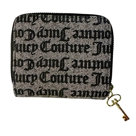 Juicy Couture Zip Around Wallet With Key Charm Zipper Pull And Heart Charm - Picture 2 of 4
